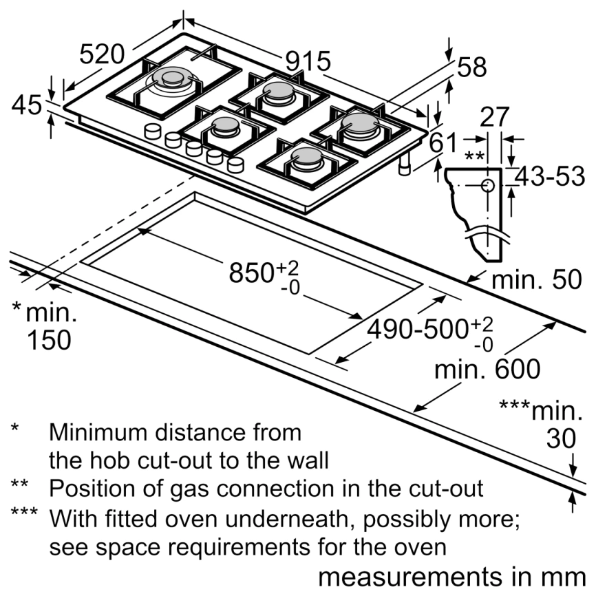 Газовая варочная панель Bosch Serie 6 PPM9A6I40 Black фото 5