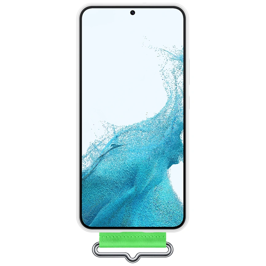 Чехол Samsung Silicone with Strap Cover для Galaxy S22 Plus (EF-GS906TWEGRU) White фото 2