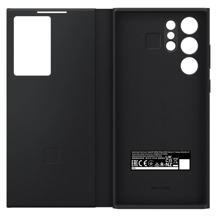 Чехол Samsung Smart Clear View Cover для Galaxy S22 Ultra (EF-ZS908CBEGRU) Black фото 4