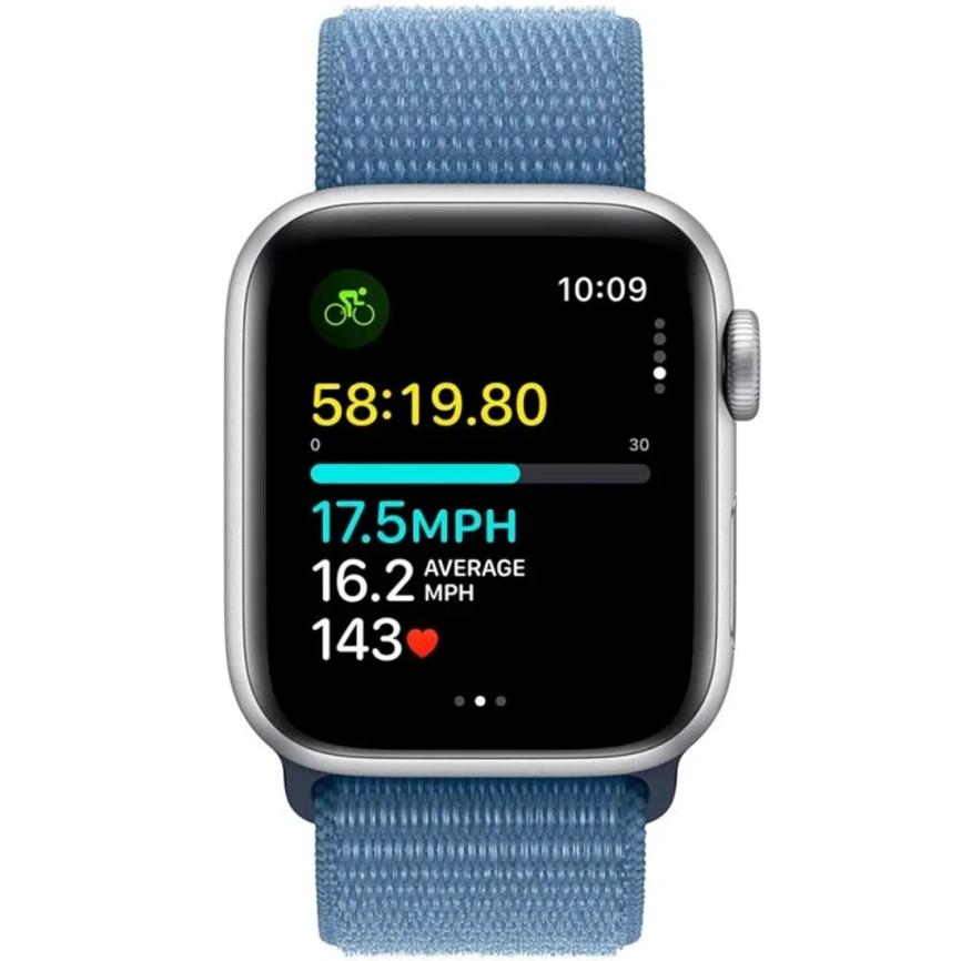 Смарт-часы Apple Watch SE (2023) 40mm Silver Aluminium Case with Storm Blue Sport Loop (MRE33) фото 3