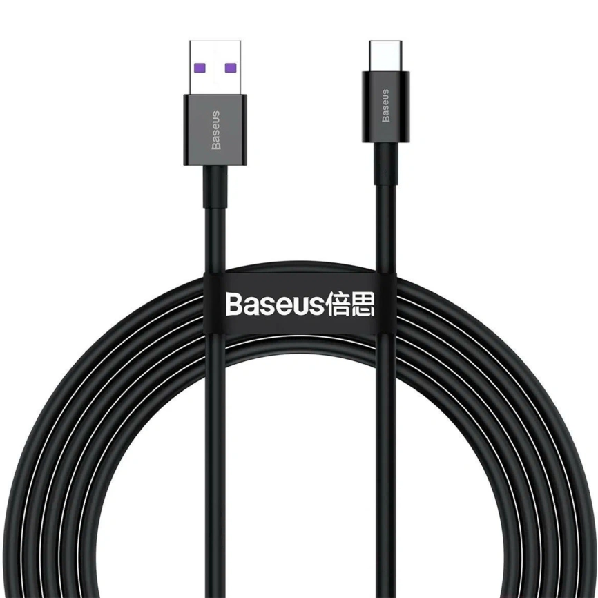 Кабель Baseus USB-A/USB-C 66w 1m CATYS-01 Black фото 1