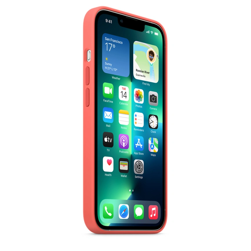 Силиконовый чехол Apple MagSafe для iPhone 13 Pro Розовый помело фото 2