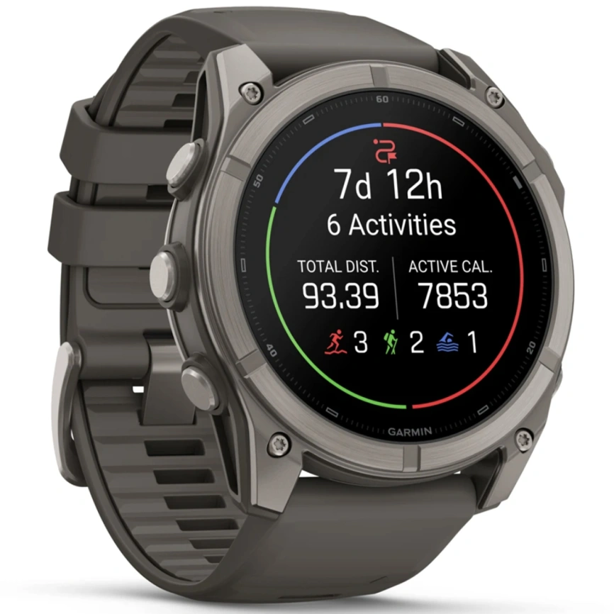 Смарт-часы Garmin Fenix 9 43mm Amoled (010-04761-11) Titanium with Pebble Gray Silicone Band фото 3
