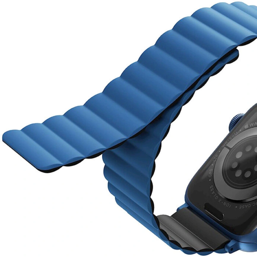 Ремешок Uniq Revix reversible Magnetic для Apple Watch 44/45/49 Blue/Black фото 5