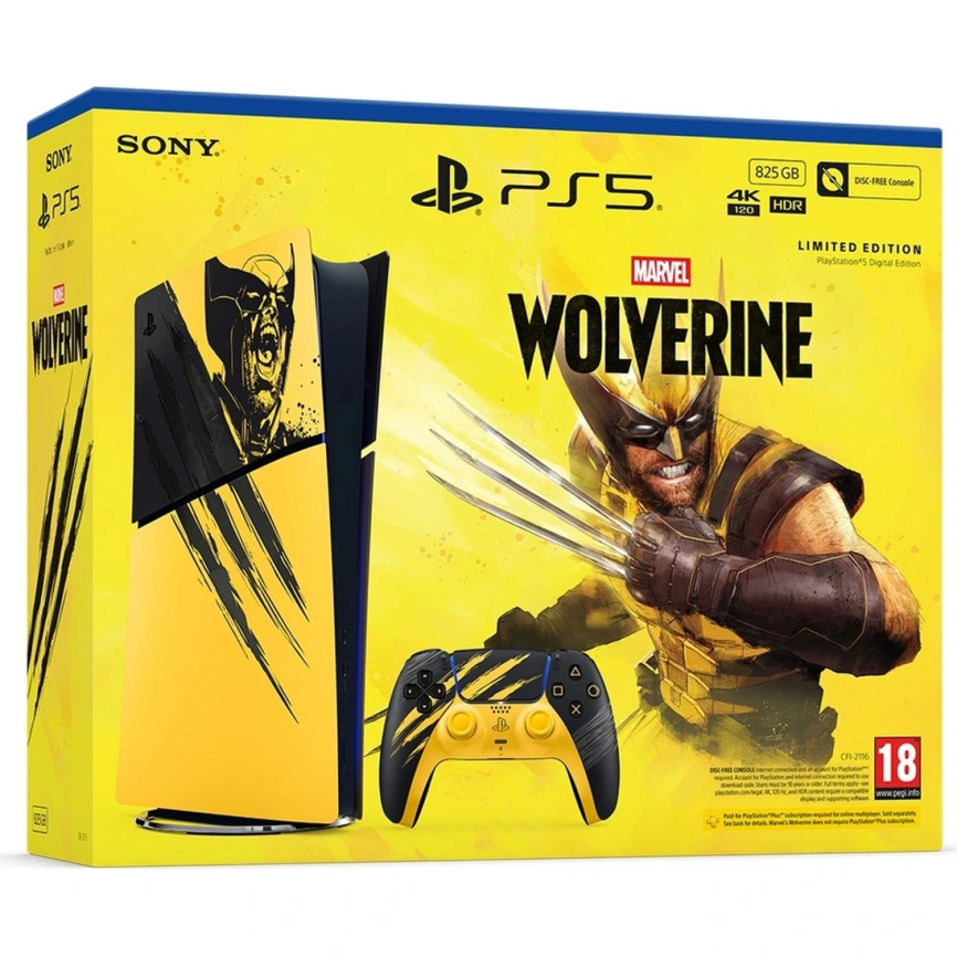 Игровая приставка Sony PlayStation 5 Slim 1TB Marvel's Wolverine Battle Yellow Limited Edition фото 5