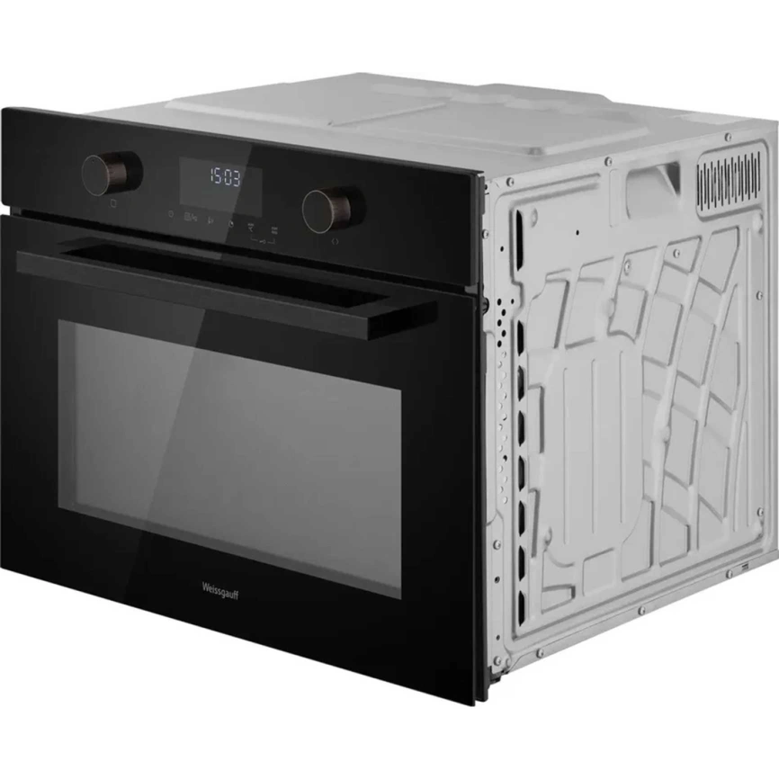 Встраиваемый компактный духовой шкаф с СВЧ Weissgauff OE 4551 DB Black Edition Black фото 2
