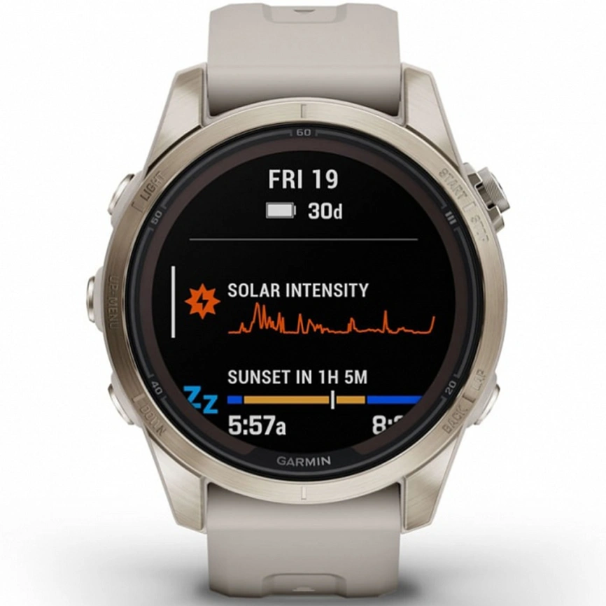 Умные часы Garmin Fenix 7S Pro Sapphire Solar Edition (010-02776-15) Soft Gold/Light Sand фото 7