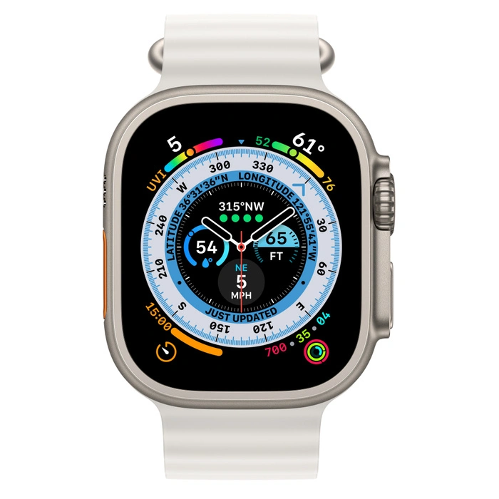 Смарт-часы Apple Watch Ultra GPS + Cellular 49mm Titanium Case with White Ocean Band One Size (MNHF3) фото 2