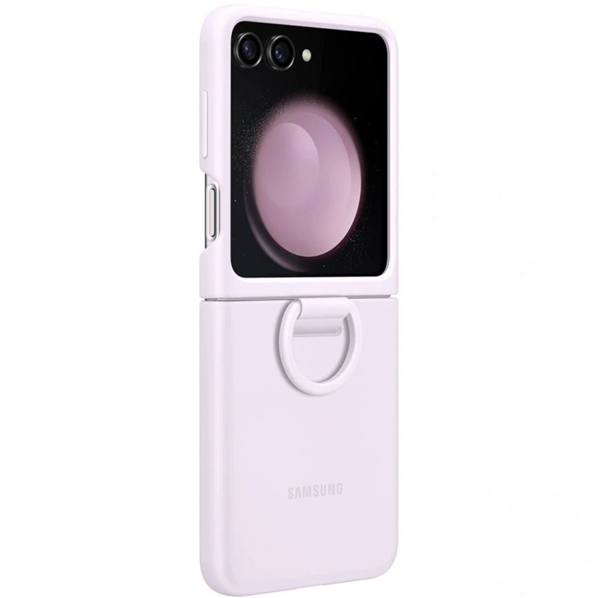 Чехол Samsung Series для Galaxy Z Flip 5 Silicone Case with Ring Lavender фото 6