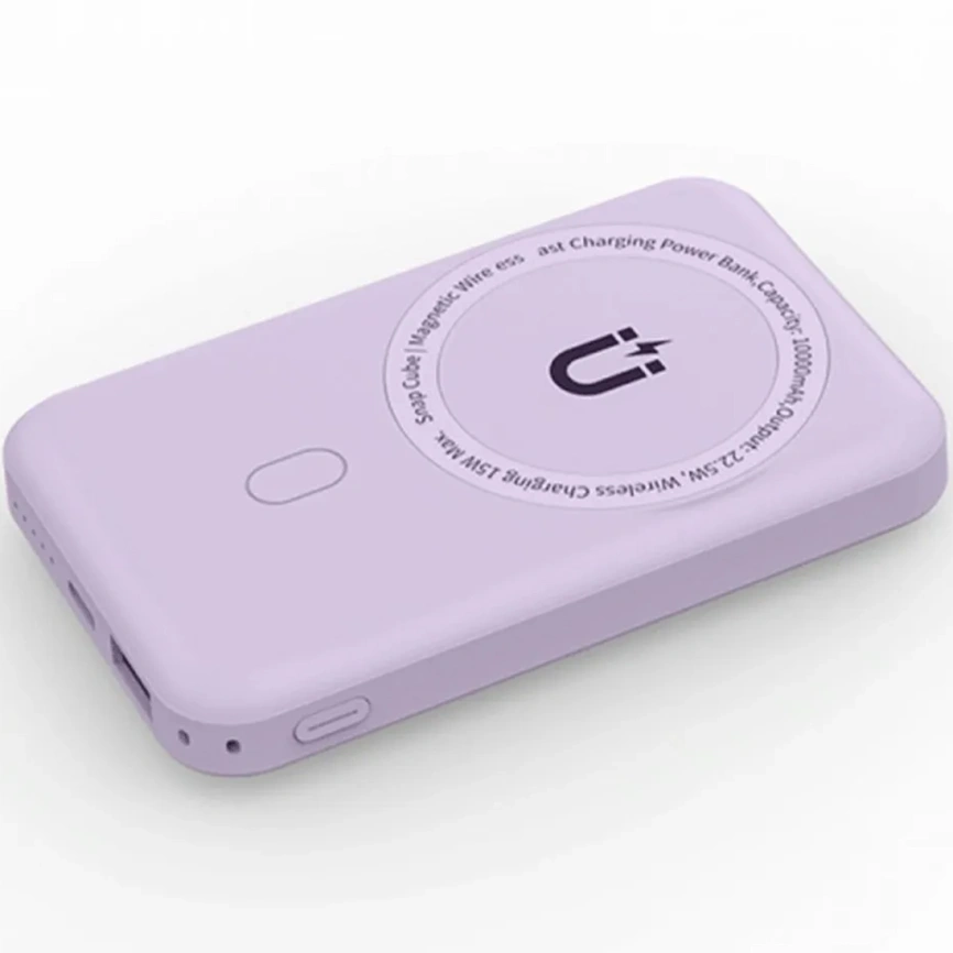 Внешний аккумулятор WiWU Snap Cube Magsafe Wireless Charge SC 10000 mAh Purple фото 2