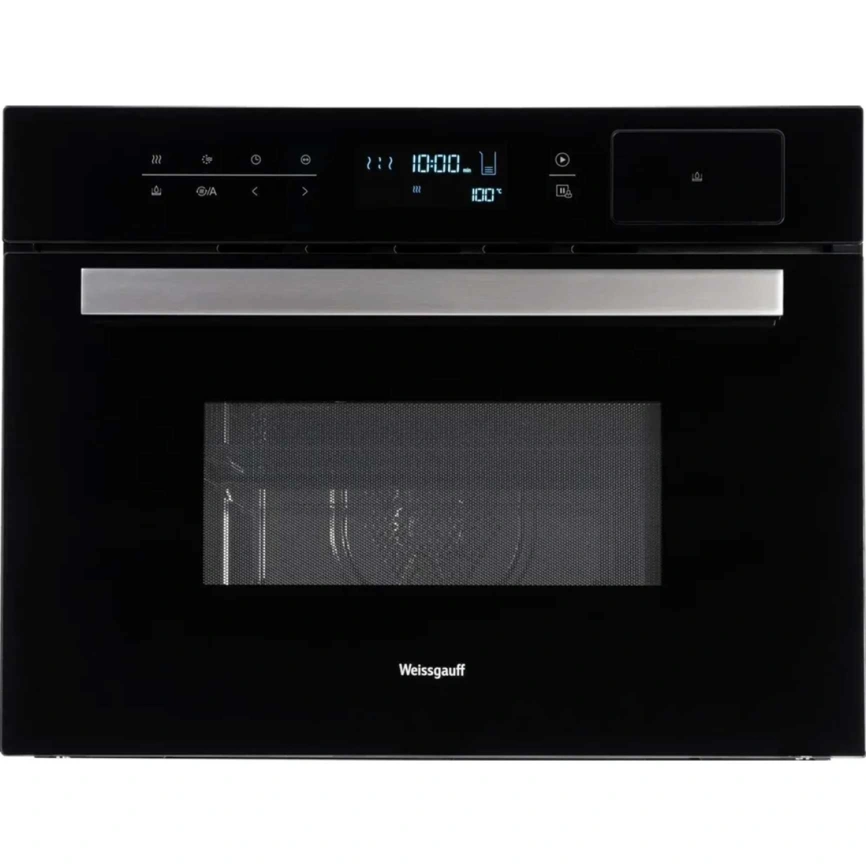 Встраиваемый компактный духовой шкаф с СВЧ и паром Weissgauff OEMS 459 PDB Black фото 1