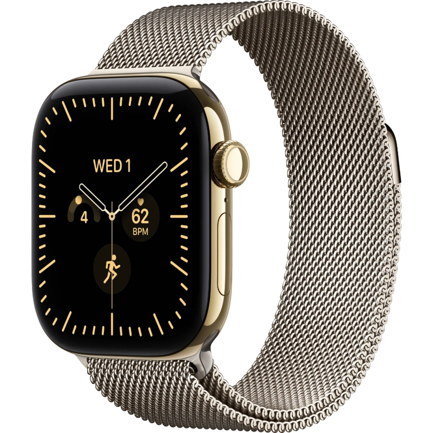 Смарт-часы Apple Watch Series 12 46mm Radiant Gold Titanium Case with Natural Milanese Loop S/M фото 1