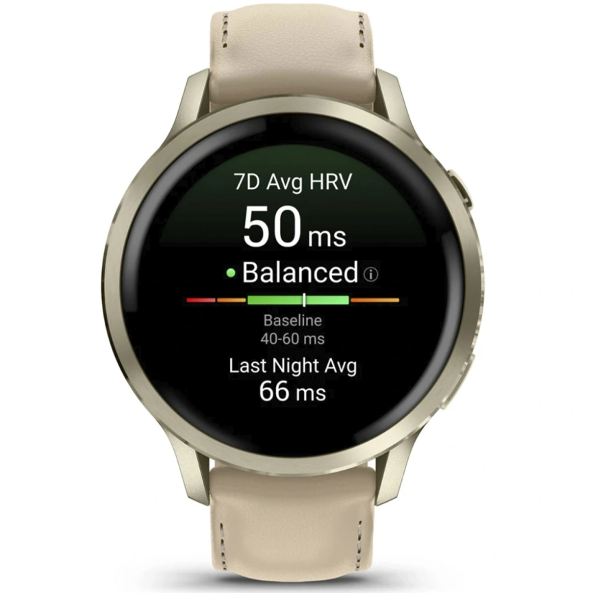 Смарт-часы Garmin Venu 4 41mm Lunar Gold with Bone Silicone Band and Light Sand Leather Band (010-03013-03) фото 6