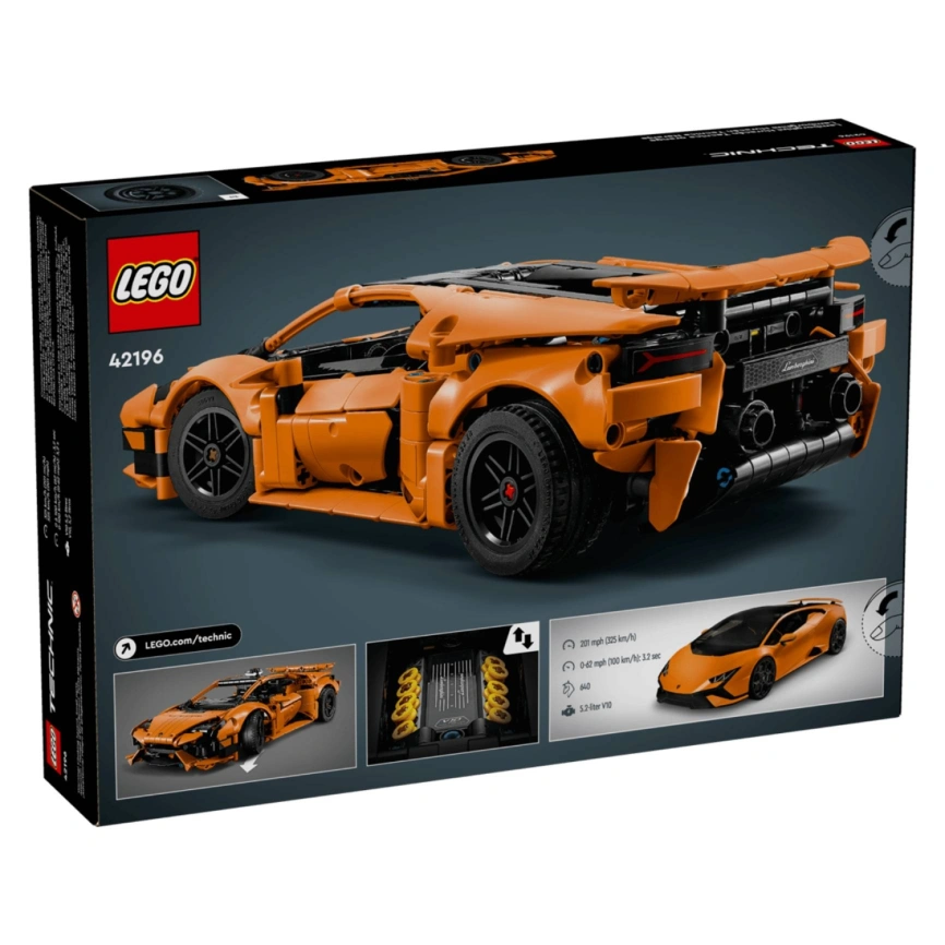 Конструктор LEGO Technic Lamborghini Huracan Tecnica Orange 42196 фото 7