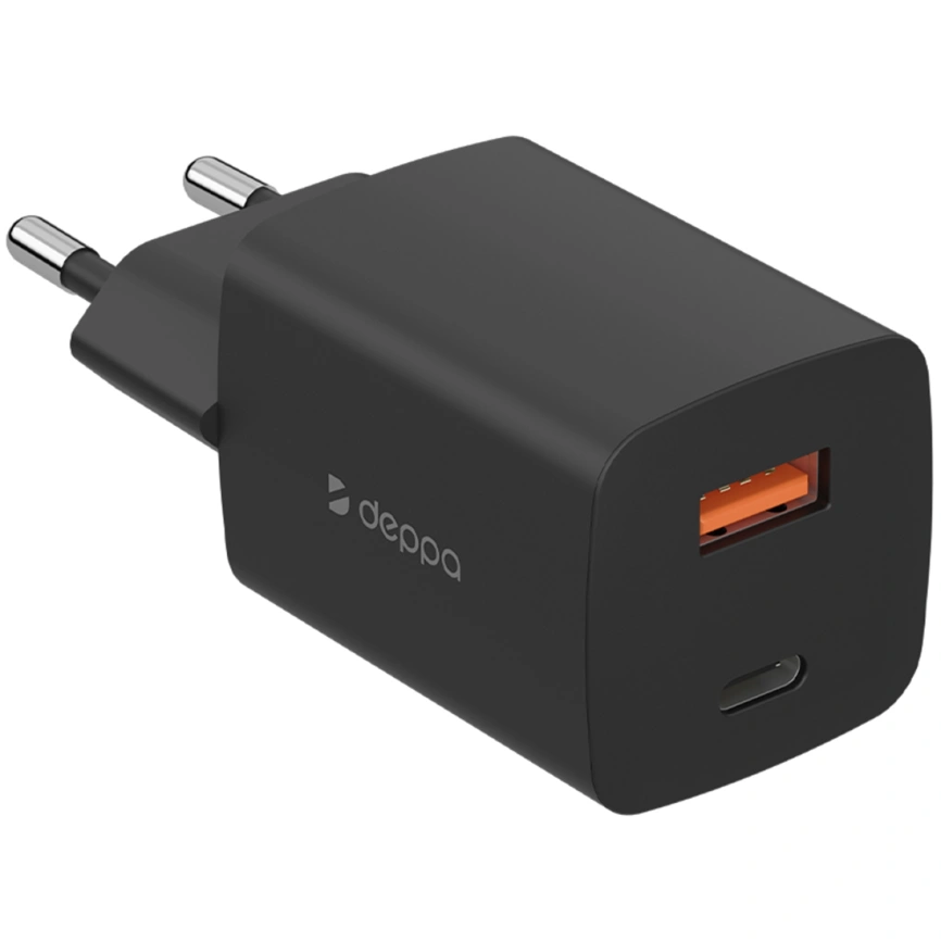 Сетевое зарядное устройство Deppa 45W USB-A/USB-C 11436 Black фото 1