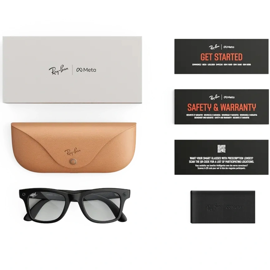 Умные очки Ray-Ban Wayfarer (Gen 3) Matte Black Large Clear фото 5
