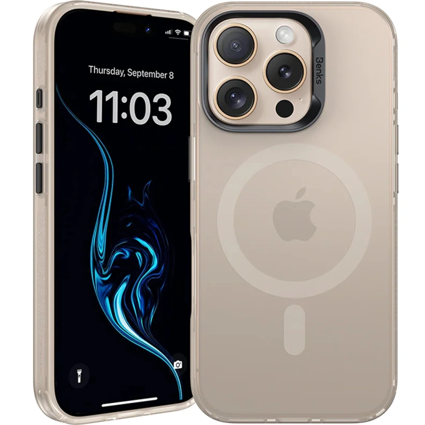 Чехол Benks Lucid Armor Case with MagSafe для iPhone 16 Pro Gold фото 1