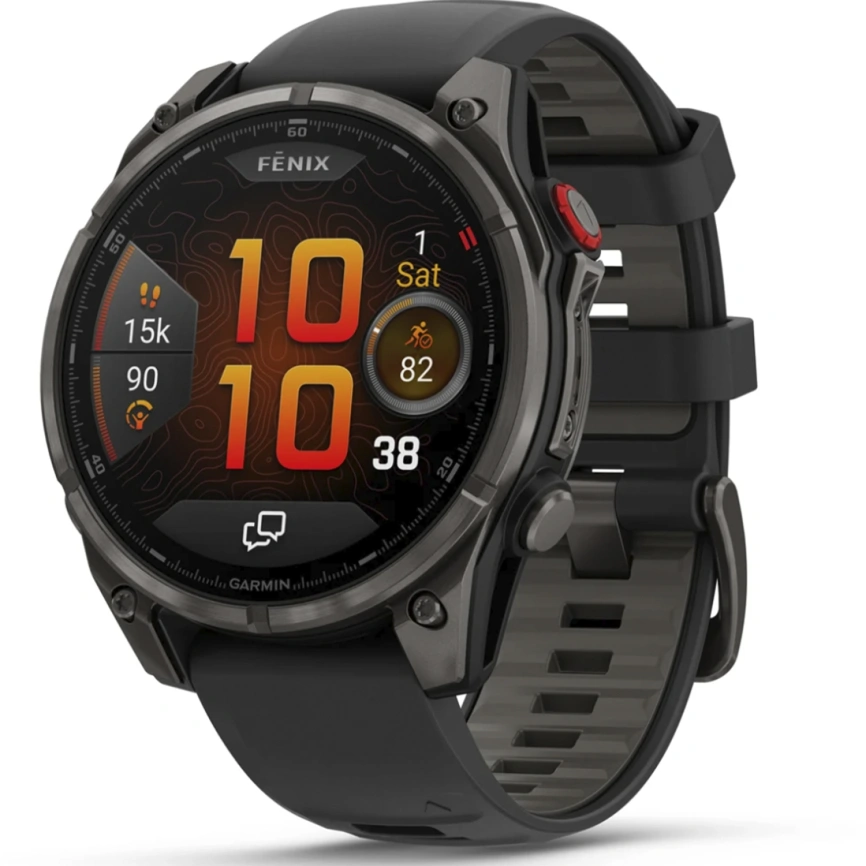 Смарт-часы Garmin Fenix 8 Pro 47mm Amoled Sapphire Lens Carbon Grey DLC Tinanium With Black/Pebble Gray (010-03198-01) фото 1