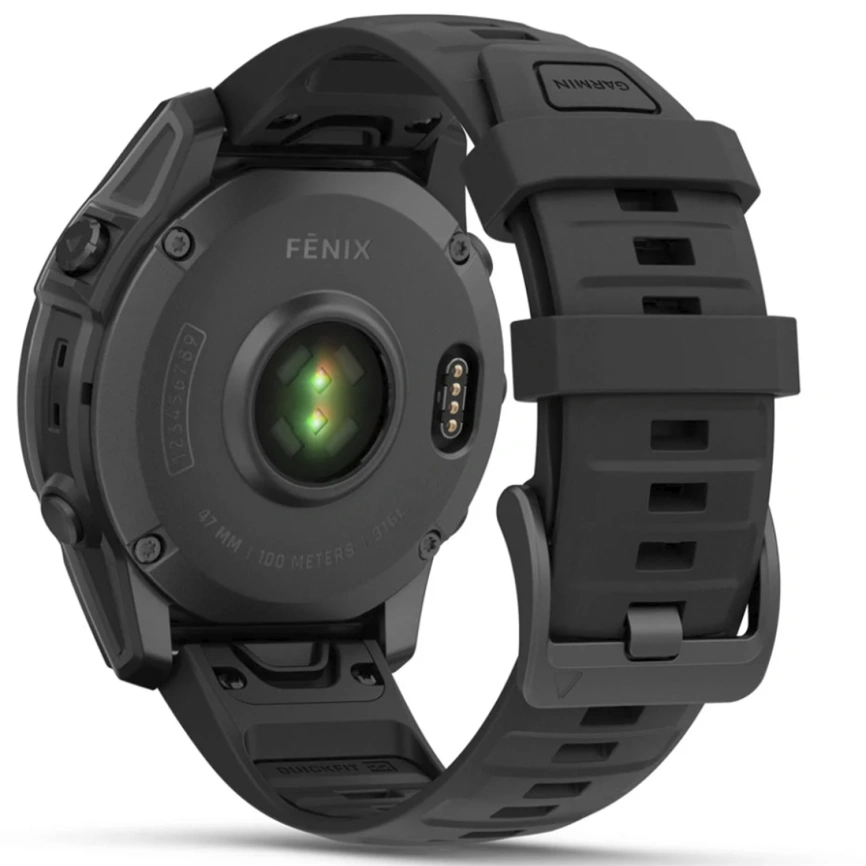 Смарт-часы Garmin Fenix E 47mm Amoled Slate Gray Steel With Black Silicone Band (010-03025-01) фото 1