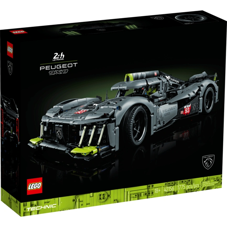 Конструктор LEGO Technic PEUGEOT 9X8 24H Le Mans Hybrid Hypercar 42156 фото 6