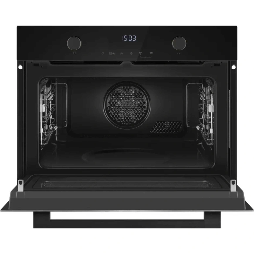 Встраиваемый компактный духовой шкаф с СВЧ Weissgauff OE 4551 DB Black Edition Black фото 4
