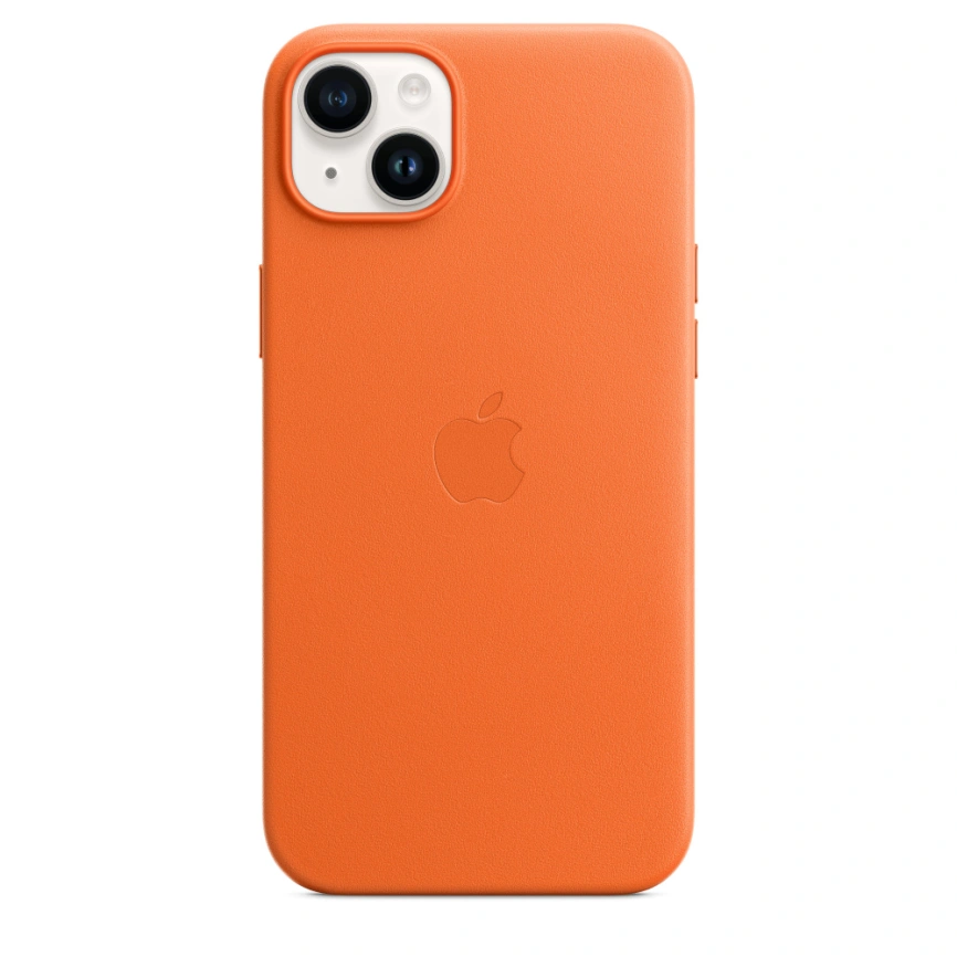 Кожаный чехол Apple для iPhone 14 Plus Orange фото 2