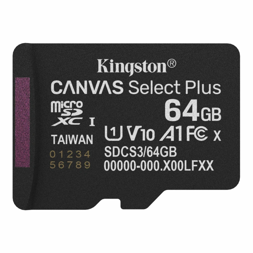 Карта памяти Kingston Canvas Select Plus 64Gb MicroSDXC (SDCS3/64GBSP) фото 1