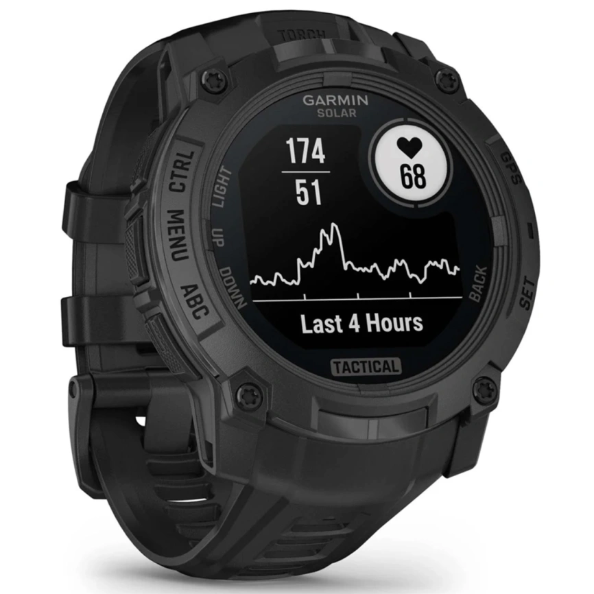 Смарт-часы Garmin Instinct 3 50mm Solar Tactical Edition Black with Black Band (010-02935-50) фото 3