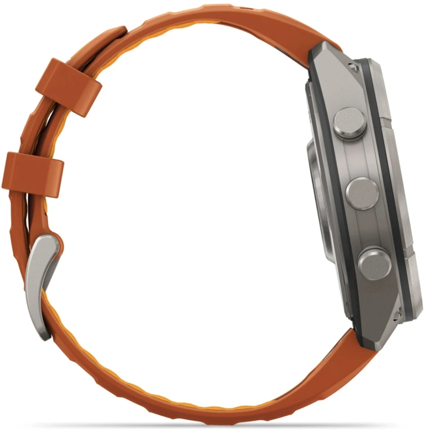 Смарт-часы Garmin Fenix 9 Pro 47mm Amoled (010-04336-01) Titanium with Autumn Orange/Spark Orange Silicone Band (inReach) фото 4