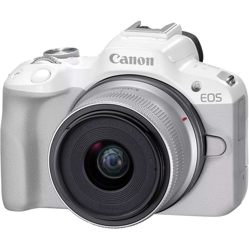 Фотоаппарат Canon EOS R50 Kit RF-S 18-45mm White фото 2