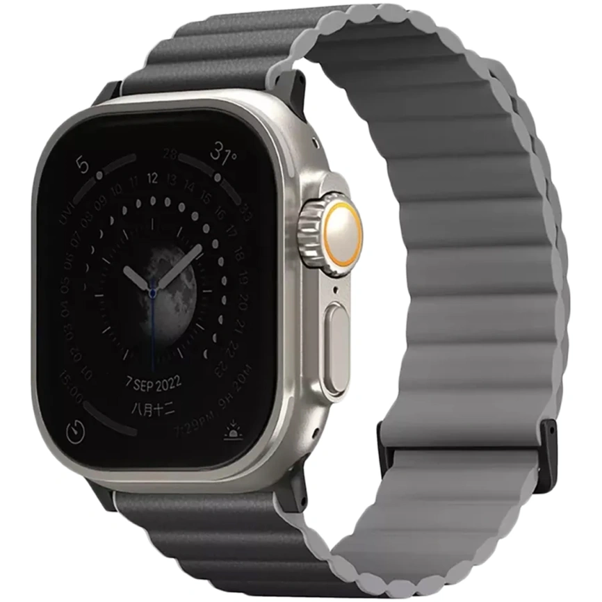 Ремешок Uniq Revix Premium для Apple Watch 44/45/49 Charcoal/Ash Grey фото 2