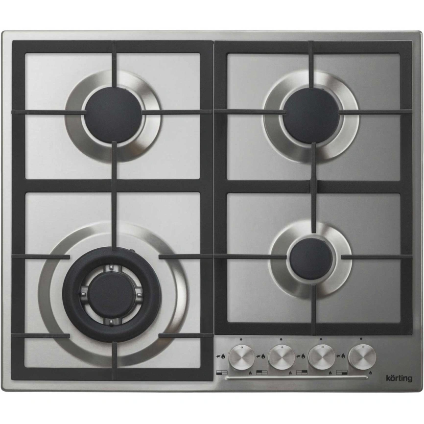 Газовая варочная панель Korting HG 665 CTX Stainless Steel фото 1