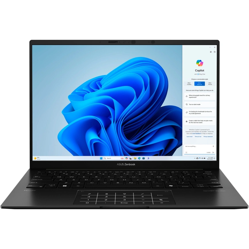 Ноутбук ASUS Zenbook 14 UM3406HA-QD119 14 FHD OLED/ R7-8840HS/16GB/1TB SSD (90NB1271-M007D0) Jade Black фото 3