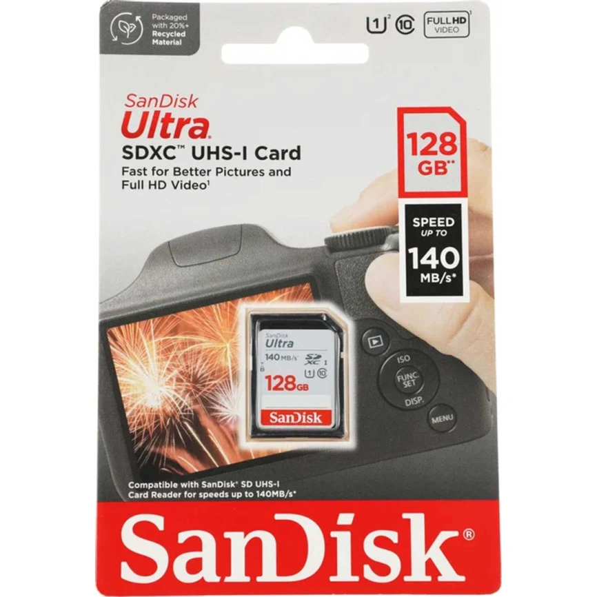 Карта памяти Sandisk Ultra 128GB SDXC Class 10/UHS-I SDSDUNB-128G-GN6IN фото 2