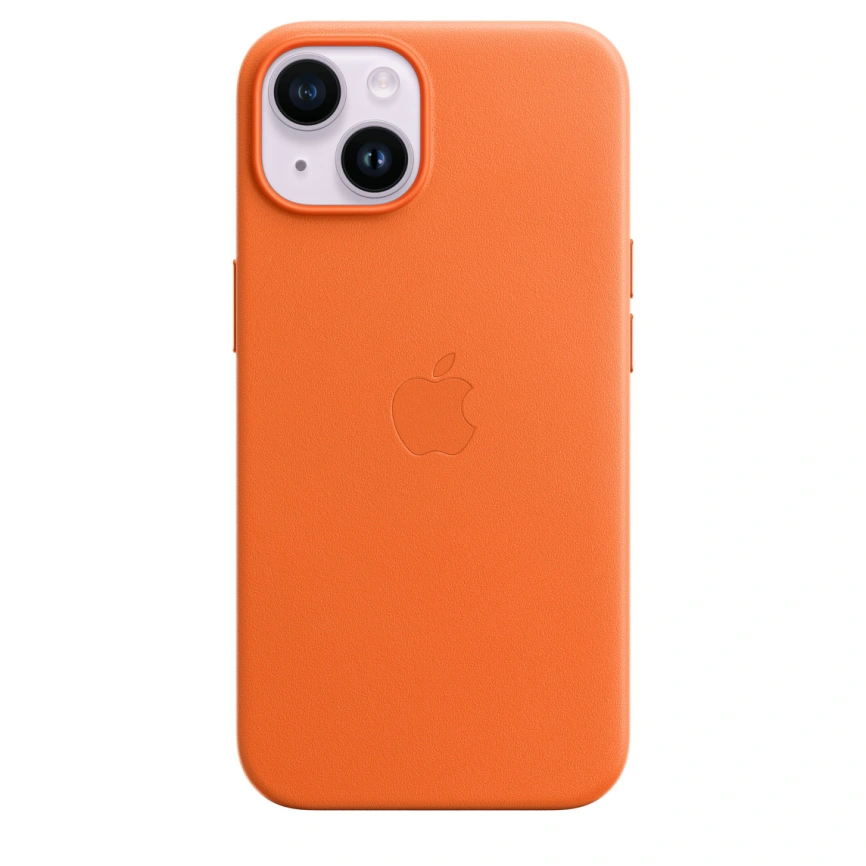 Кожаный чехол Apple MagSafe для iPhone 14 Orange фото 1