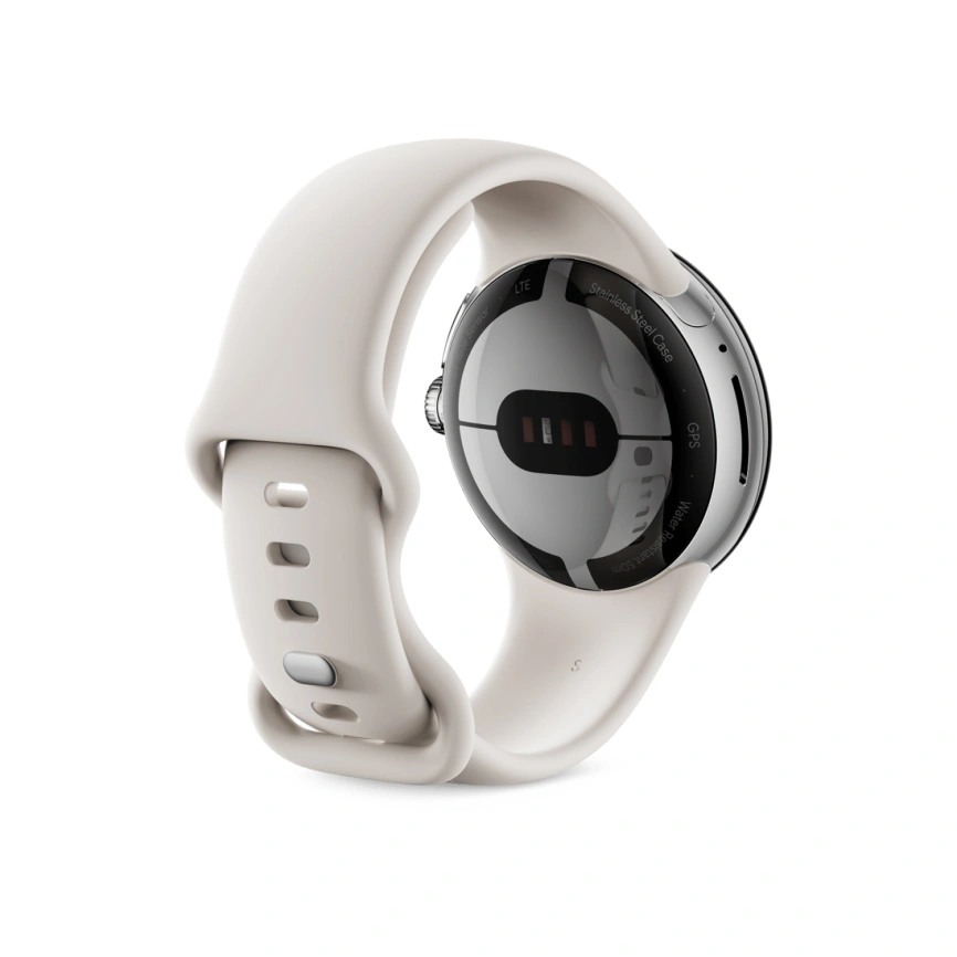 Смарт-часы Google Pixel Watch LTE Polished Silver case/Chalk Active band фото 3