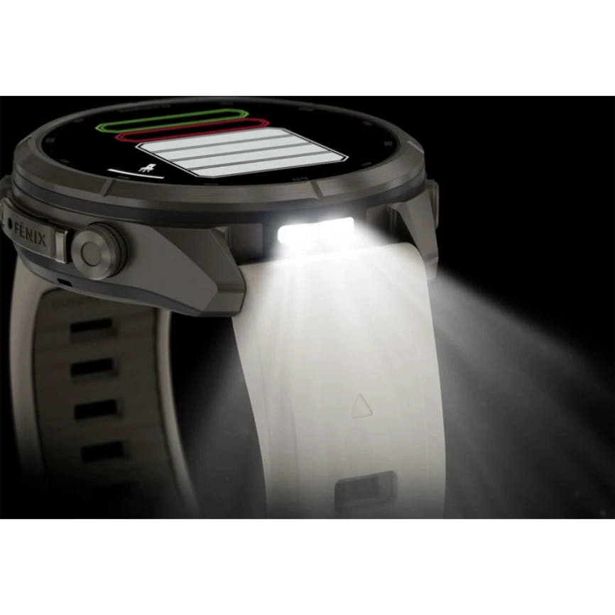 Смарт-часы Garmin Fenix 9 Pro 43mm Amoled (010-04335-81) Titanium with Fog Gray/Dark Sandstone Silicone Band (inReach) фото 10