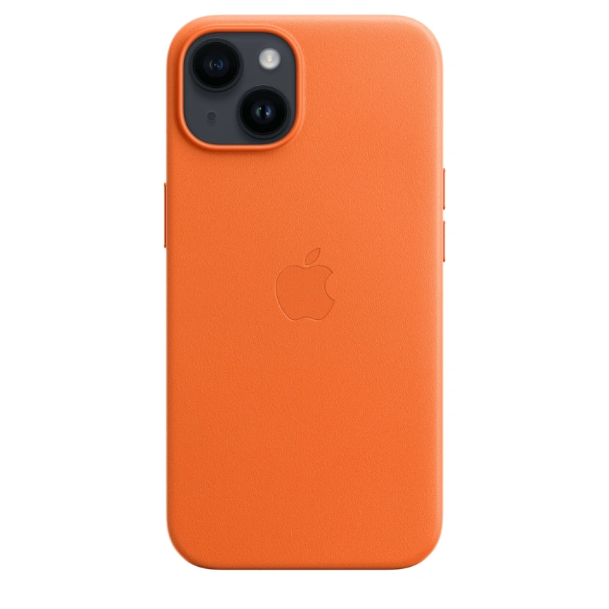 Кожаный чехол Apple MagSafe для iPhone 14 Orange фото 5