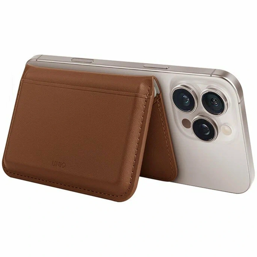 Картхолдер Uniq Lyden DS RFID-Blocking Magnetic Wallet Caramel/Ivory (LYDENDSMW-CMLIVY) фото 3