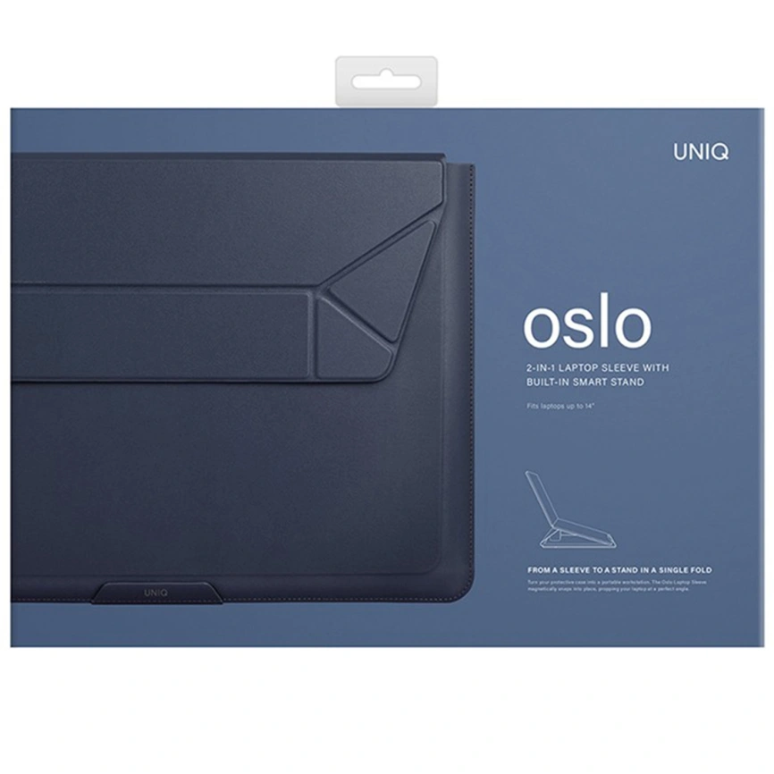 Чехол-подставка Uniq OSLO Laptop Sleeve для ноутбуков 14 Blue фото 4