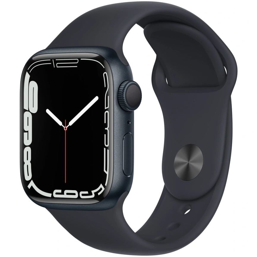 Смарт-часы Apple Watch Series 7 GPS 41mm Midnight/Black (Темная ночь/Черный) Sport Band (MKMX3RU/A) фото 1