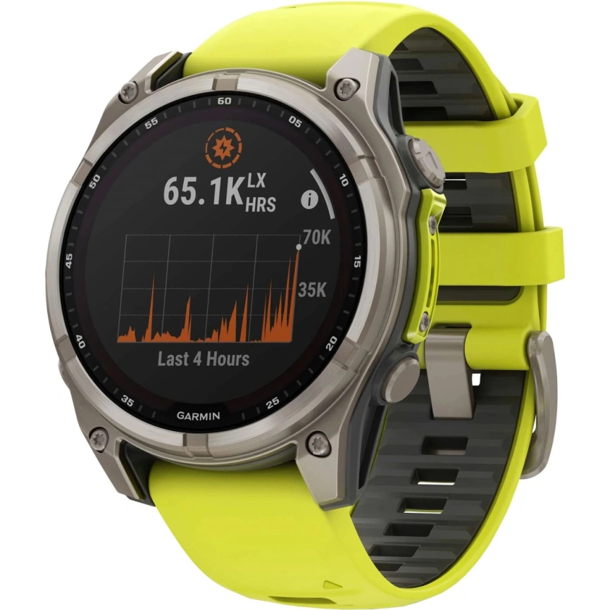 Смарт-часы Garmin Fenix 8 47mm Solar Sapphire (010-02906-21) Carbon Gray DLC Titanium with Yellow/Graphite Silicone Band фото 7