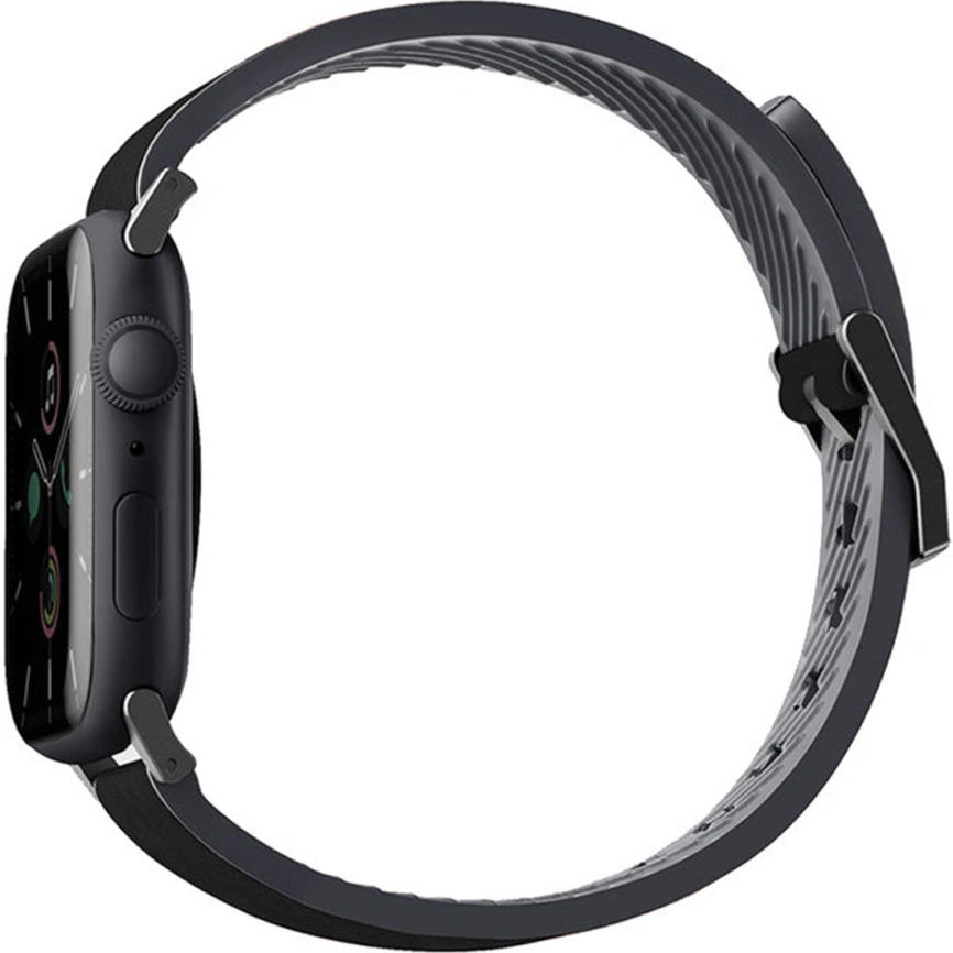 Ремешок Uniq Straden Waterproof Leather/Silicone 45mm Apple Watch Black (45MM-STRABLK) фото 2