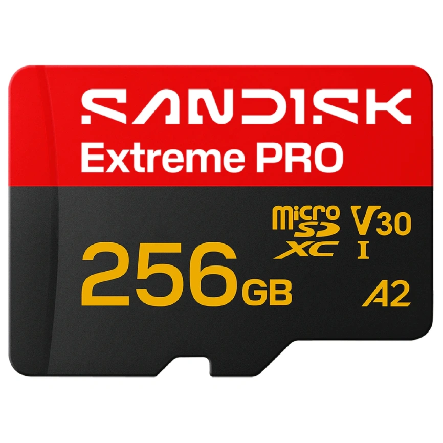 Карта памяти Sandisk Extreme Pro 256GB MicroSDXC Class 10/UHS-1/U3/V30 A2 SDSQXCJ-256G-GS6MA фото 1